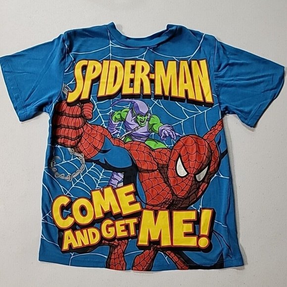Marvel Spider-Man 2011 T-Shirt Green Goblin Come And Get Me Kids Size 6/7 - Picture 2 of 13